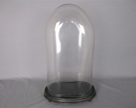 Antique Victorian Oval Hand Blown Glass Globe Dome Doll Clock 16.92 H 9.05"W