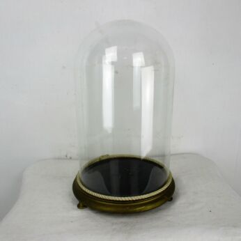 Antique Round Hand Blown Glass Globe Dome Taxidermy Steampunk Clock 15.7" 9.44"
