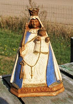 Black Madonna de la Sarte Virgin Mary Notre Dame Resin Polychrome Rare