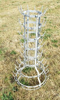 39.37" Tall French Antique Authentic Champagne Bottle Drying Wine Rack Rustic