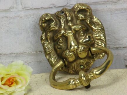 Vintage Brass Door Knocker Lions Head Architectural Reclaimed Lovely