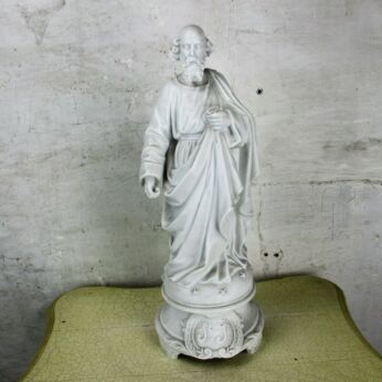 XL Antique Porcelain Bisque Statue Joseph Patron Saint Worker Protector Home 21"