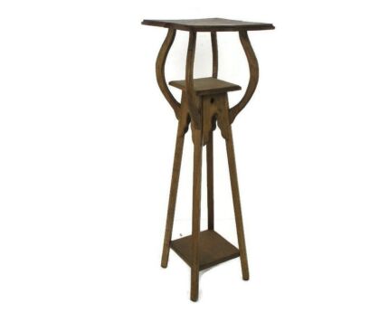 Art Nouveau Pedestal Table Plant Flower Stand Side Table 3 Tier Art Deco 40.74"