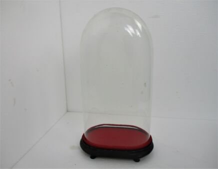 Antique Victorian Oval Hand Blown Glass Globe Dome Doll Clock 18.89" H 9.84"W