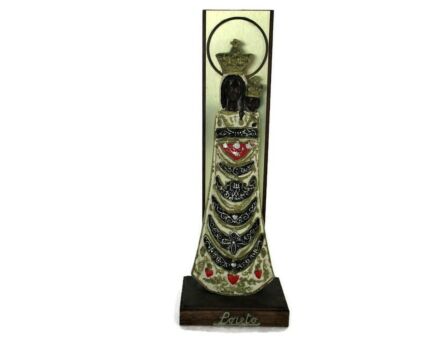 Black Madonna Virgin Mary Our Lady of Loreto  Traveling Icon Ceramic on Wood