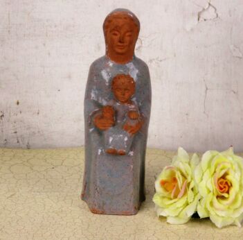 Statue after Our Lady Of Montserrat Black Madonna La Moreneta Terra Cotta 8.26"
