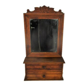 Vintage Wooden Kitchen Apothecary Bathroom Wall Cabinet Beveled glass Mirror