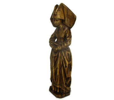 Statue Victorian Lady Ceracast Belgium Wood Style 23.42"