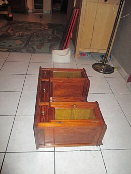 Antique Pitch Pine Wooden medicine Display bathroom Cabinet Green Glass mirror