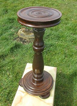 Antique wood Pedestal Display Table Plant Stand 23.62"