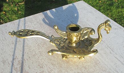 Vintage Brass Ornate Chamber Candlestick Candle Holder Griffin Dragon