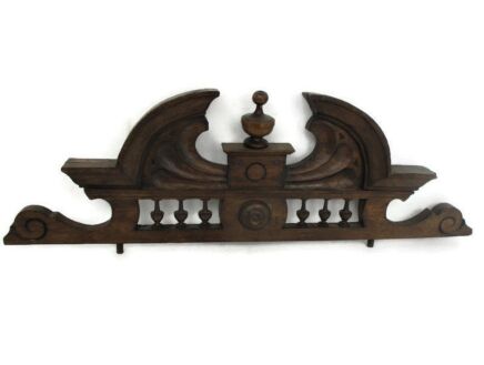 Hand Carved Wood Pediment Ornate Over door Architectural Reclaimed Antique Gorgeous