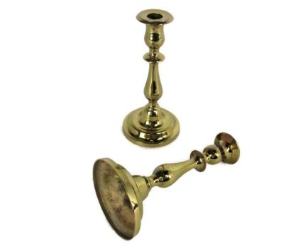 Antique Bauhaus Art Nouveau Candle Sticks Candle Holders Brass