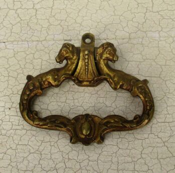 Vintage Brass Door Knocker Horses Architectural Reclaimed Lovely