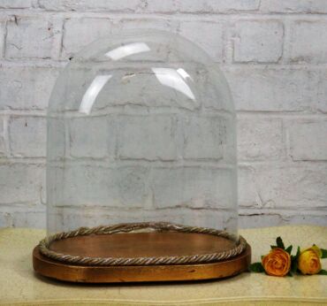 Vintage Oval Hand Blown Glass Dome Globe Mantel Clock 12.59"