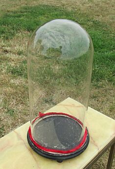 Antique Round Hand Blown Glass Globe Dome Taxidermy Steampunk Clock 16.14"