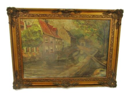 Painting Framed Ornate Gorgeous Oil on Canvas Signed Van Bever School Groendreef