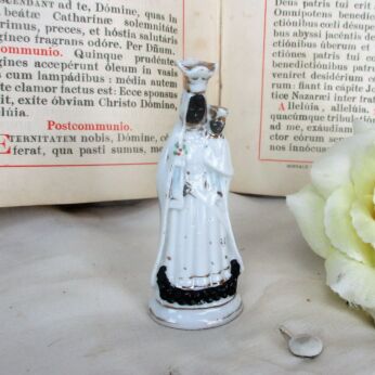 Mini Statue Black Madonna Notre Dame de Hal Porcelain Virgin Mary HTF 3.14"