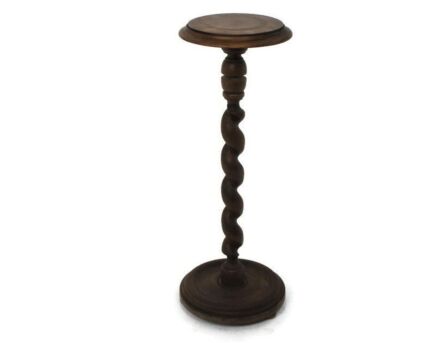 Hand Carved Wood Barley Twist Side Display Coffee Table Pedestal Plant Stand 25"