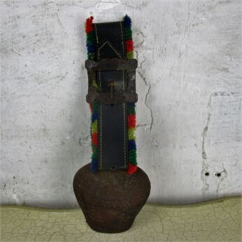 Vintage Large Authentic Swiss Cowbell Rustic Bell Strap