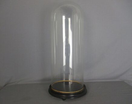 antique Round Hand Blown Glass Dome Globe Steampunk Display 22.16" D 8.66"