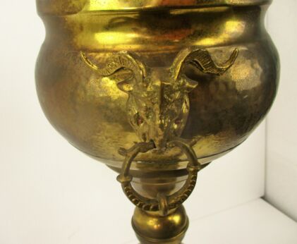 Gothic Standing Floor Planter Planter Flower stand Pedestal Jardiniere Goat Face Brass