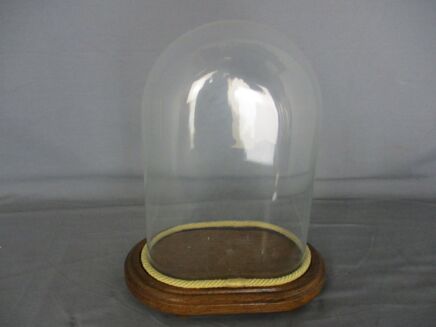 Vintage Oval Hand Blown Glass Globe Dome Doll Clock Steampunk 10.82" H 7.28"