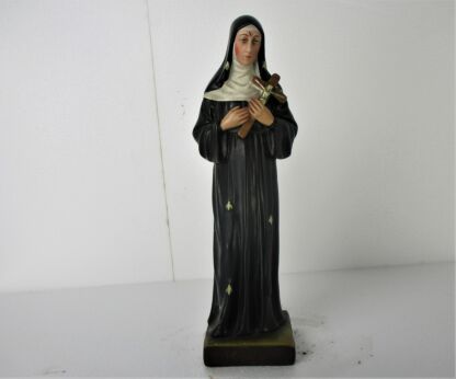 HTF Statue St Saint Rita of Cascia Plaster Patroness Impossible Causes Bees 16.73"