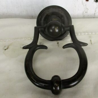 Door Knocker Brass Bronze Ring Architectural Reclaimed Antique Vintage 6.29"