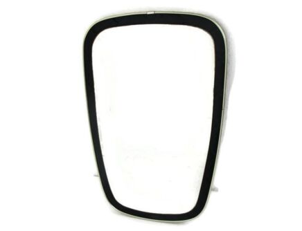 retro Vintage Oval Bathroom Mirror Black Semi Leather Frame HTF Sixties