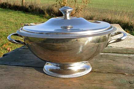 Guy Degrenne French Stylish Tureen Soup Dish Bowl Soupière Stainless Steel