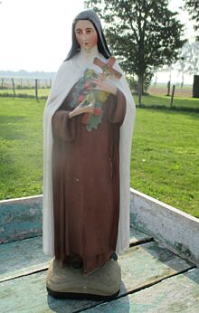 Vintage Statuette Plaster Chalkware St Therese of Liseaux Sancta Teresa 16.54"
