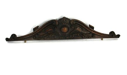 Hand Carved Wood French Pediment Medallion Over door Architectural Antique WOW