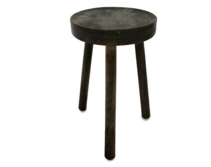 Vintage Hand Carved wood Tripod Milking Stool Pedestal Table Plant Flower Bonsai Stand Side Table Barn Country Style Authentic