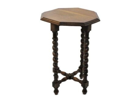 Barley Twist Wood Side Occasional Wine Coffee Table Pedestal Plant Stand Barn Country Farmhouse Style