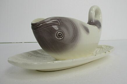 Fish Gravy Boat Sauceboat  Vintage Waechtersbach West Germany Marked Porcelain HTF
