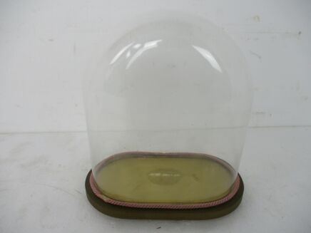 Antique Victorian Oval Hand Blown Glass Globe Dome Doll Clock 13.38" H 12.32"W
