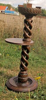 Two Tier Open Barley Twist Pedestal Table Plant Stand Side Table 24.41"