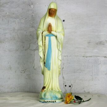 Large Statue Our Lady of Banneux Lady of the Poor Virgin Plaster HTF Italy 20"