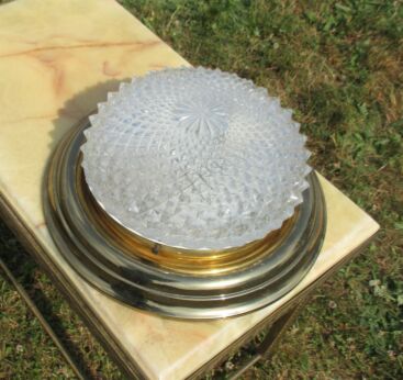 Glass Brass Flushmount Sconce Lamp Bubbled Glass Ceiling Plafonnière Dragonteeth