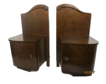 Pair Couple Vintage Nightstands End tables Dresser 30s 40s Vanity Cabinets Funky Beautiful
