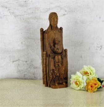 Enthroned Virgin Mary Infant Jesus Sedes Sapientiae Wisdom Replica Leuven Resin