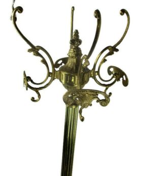 Standing Hall Tree Coat Rack Brass Hollywood regency Ornate Mid Century Modern