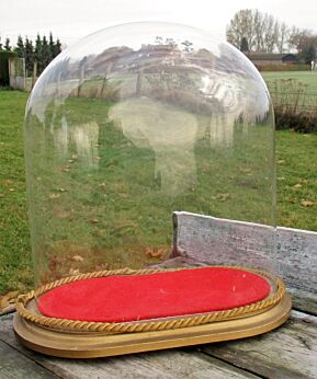 Vintage Oval Hand Blown Glass Dome Globe Mantel Clock 13.98"