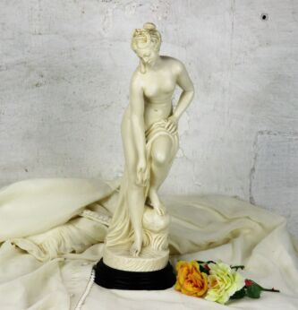 Vintage Statue Nude Young Girl Heavy Resin Italian Danaid Goddess 16.14"