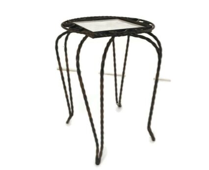 Retro Small Side Table Plant stand ceramic tile Wrought Iron Funky Vintage Mosa Holland 