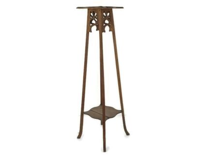 Art Nouveau Pedestal Table Plant Flower Stand Side Table 2 Tier Art Deco Barn Farmhouse Style 