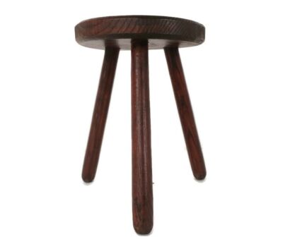 Vintage  Hand Carved wood Tripod Milking Stool Pedestal Table Pedestal Barn Farmhouse 