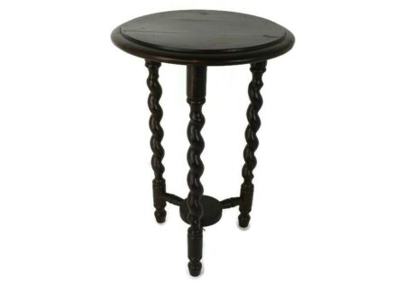 Barley Twist Wooden Side Table Pedestal Plant Bonsai Stand Two Tier Barn Farmhouse Country Style