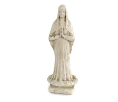Statue Notre Dame Our Lady de Beauraing Plaster  Heart of Gold Collector 